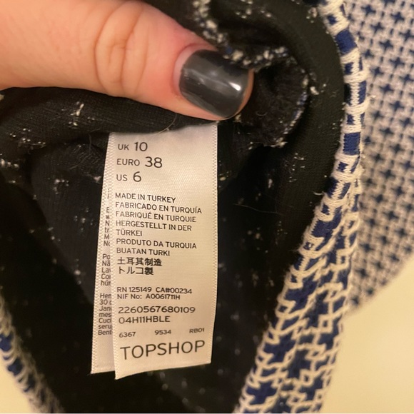 Topshop Casual Knit Patterned Mini Dress - size 6 - Picture 9 of 9
